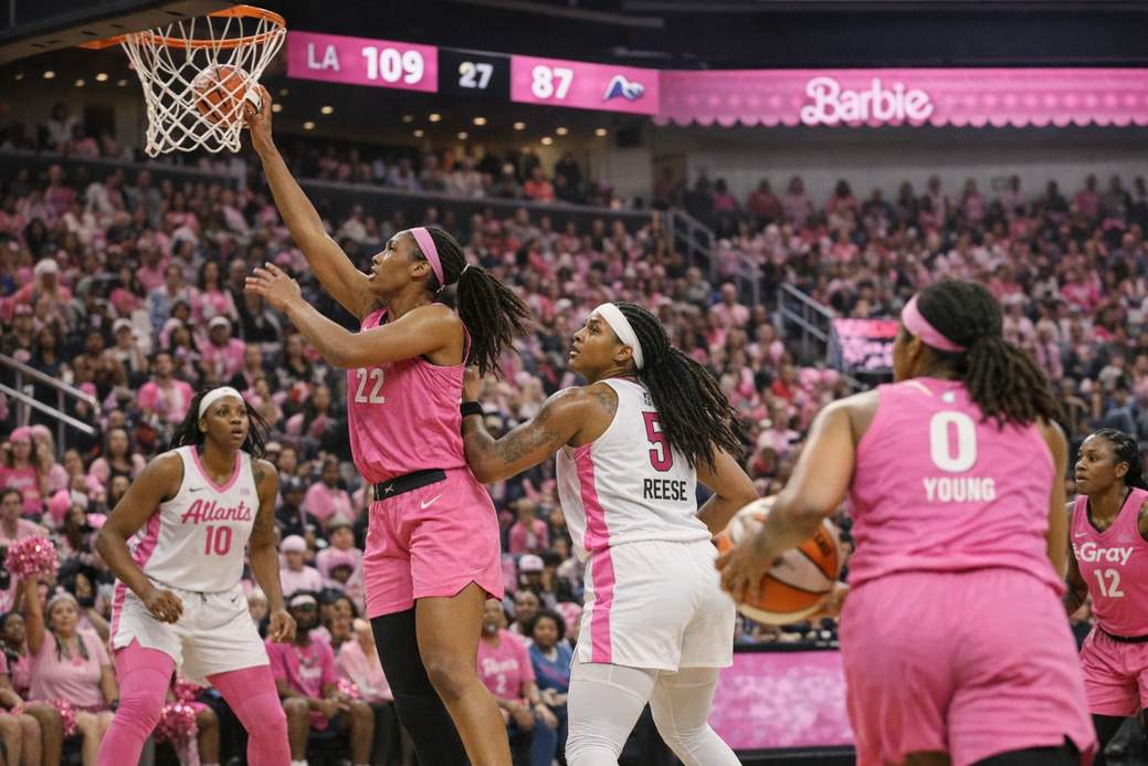 A'ja Wilson, Jackie Young lead Aces past Dream 109-87 on Barbie Game Day