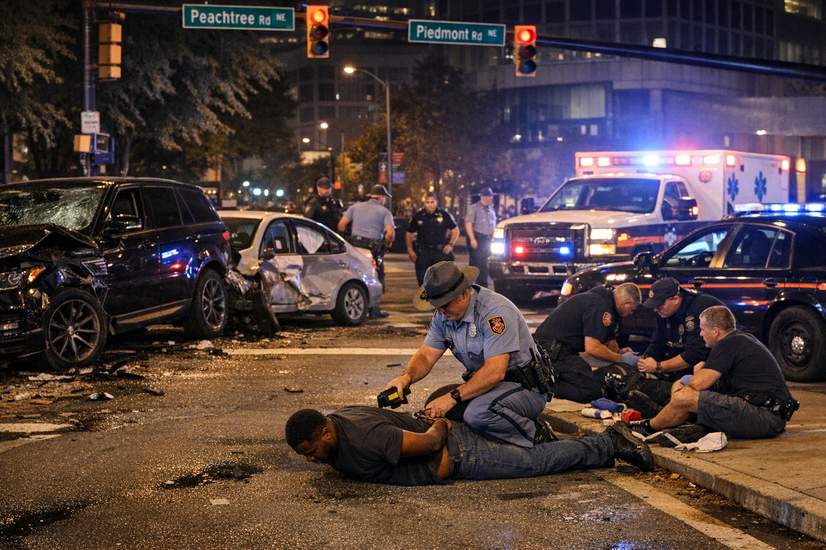 High-speed drama in Buckhead: Chase ends at Peachtree & Piedmont