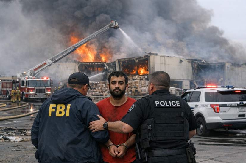 Arson Arrest at Massive Warehouse — Suspect Says He’s ‘Luigi Mangione’