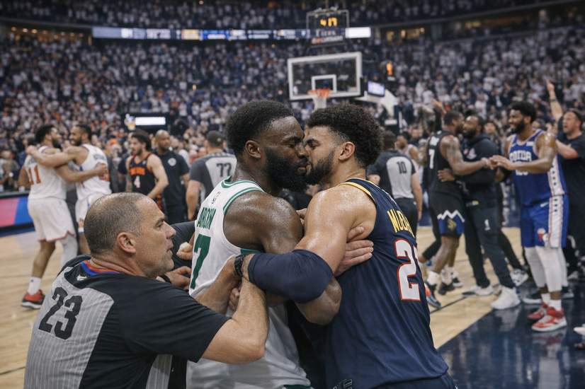 NBA playoff winners and losers: Wolves advance, 76ers stay alive, Jaylen Brown and Jamal Murray scuffle