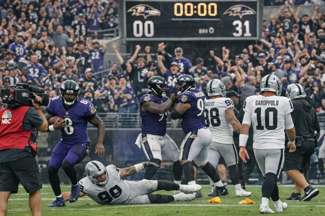 NFL Week 3 Grades: Ravens Get a B+ After Wild Win, Raiders Earn an A-