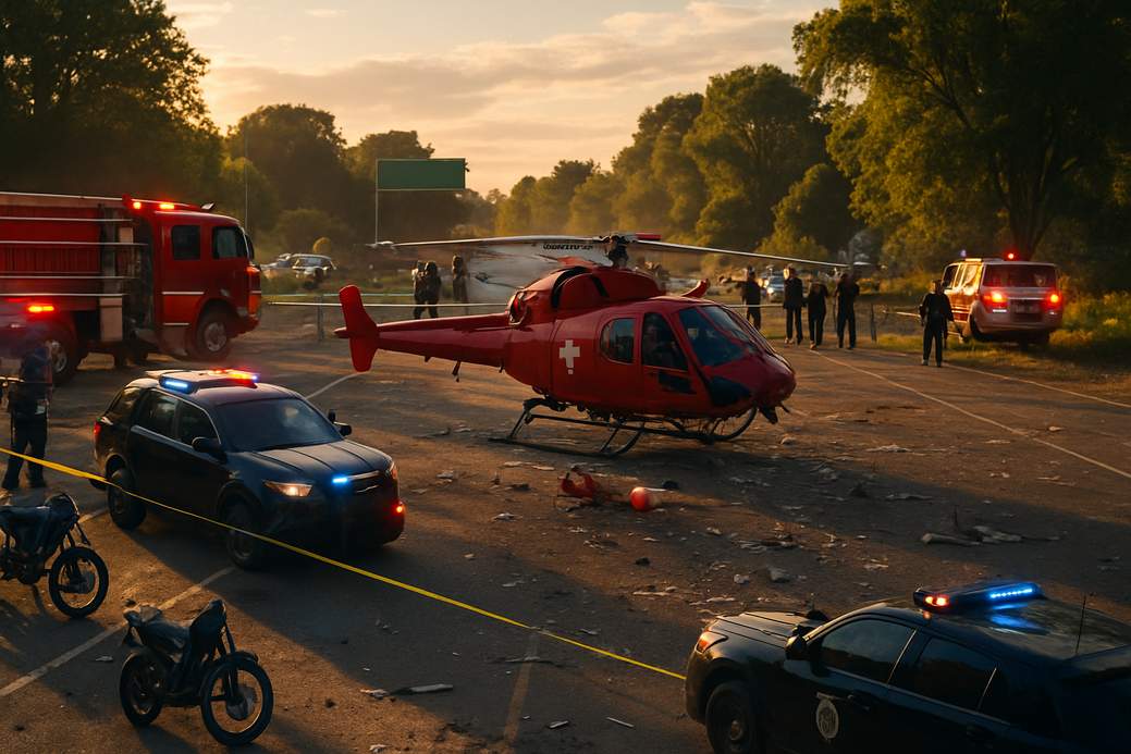 Sacramento Freeway Helicopter Crash — Three Crew Members Critically Injured